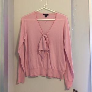 Pink J. Crew Sweater with Bow Detail